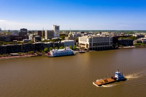 Downtown Savannah Aerial View 0159